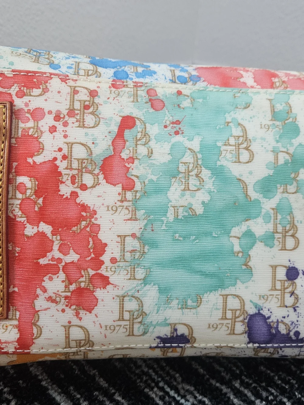 Dooney & Bourke 1975 Multicolor Signature Color Splash Satchel